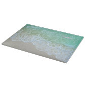 Planche À Découper Turquoise Ocean Wave, Personalize Nom ou Monogram (Coin)