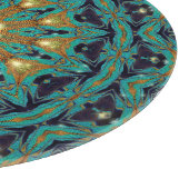 Planche À Découper Turquoise or bohème Mandala OM Yoga Round Cushion (Coin)