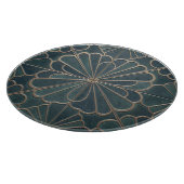 Planche À Découper Turquoise Or Fan Pattern Art Déco Géométrique (Coin)