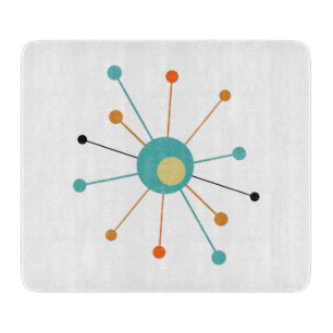 Planche À Découper Turquoise Orange Début de l'ère atomique milieu du