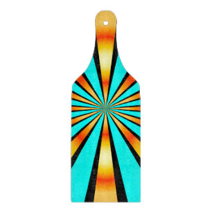 Planche À Découper Turquoise orange noir Motif radial