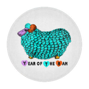 Planche À Découper Turquoise Ram chinois Année Zodiac Cutboard