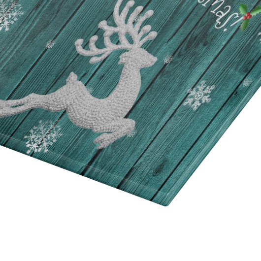 Planche À Découper Turquoise Rustique Reindeer Coupe Board (Coin)