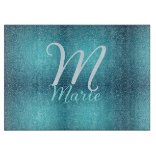 Planche À Découper Turquoise sarcelle agate aqua monogramme ajouter l
