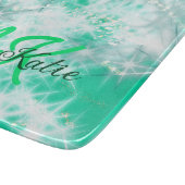 Planche À Découper Turquoise sarcelle agate aqua monogramme ajouter l (Coin)