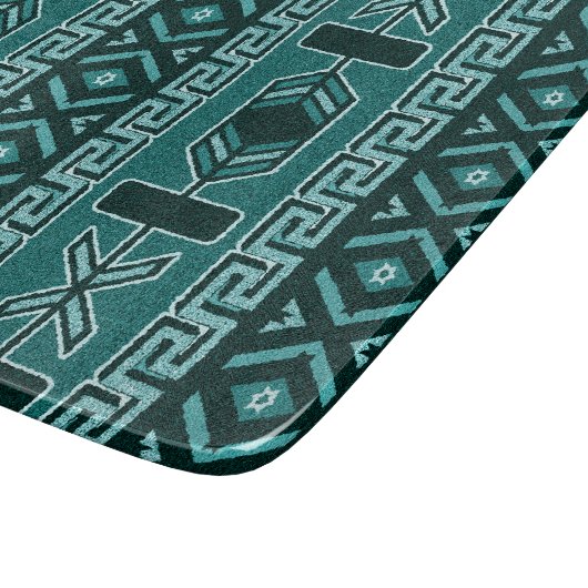 Planche À Découper Turquoise Southwestern Design Aztec Motif tribal (Coin)