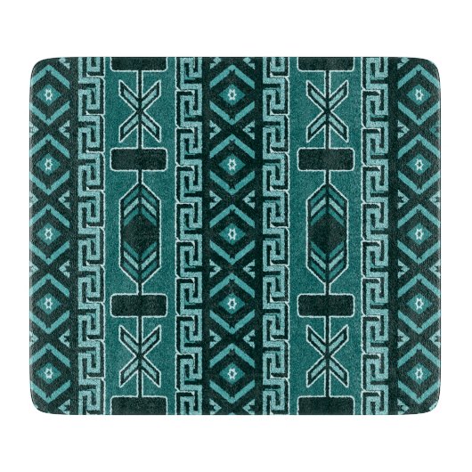 Planche À Découper Turquoise Southwestern Design Aztec Motif tribal (Devant)