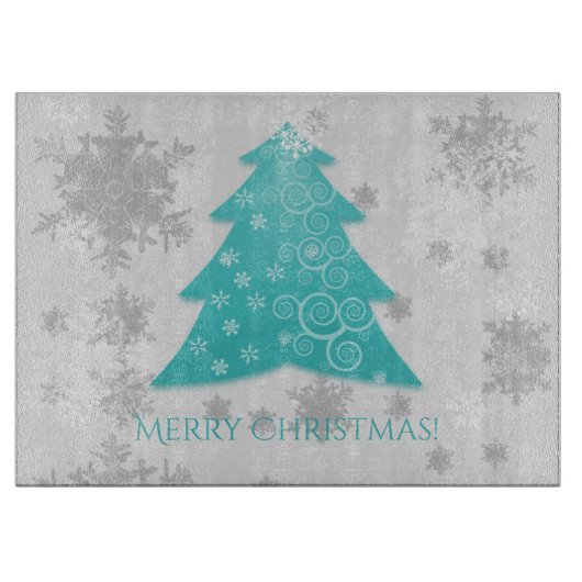 Planche À Découper Turquoise table de coupe de sapin de Noël (Devant)
