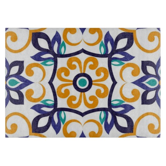 Planche À Découper Tuscan Verve Vibrant Scrollwork  Mediterranean  (Devant)