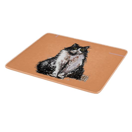 Planche À Découper Tuxedo Chat Cute Chats Noir Blanc Orange (Coin)