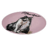 Planche À Découper Tuxedo Chat Cute Chats Noir Blanc Pastel Rose (Coin)