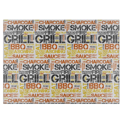 Planche À Découper Typographie BBQ Maître du Grill (Devant)