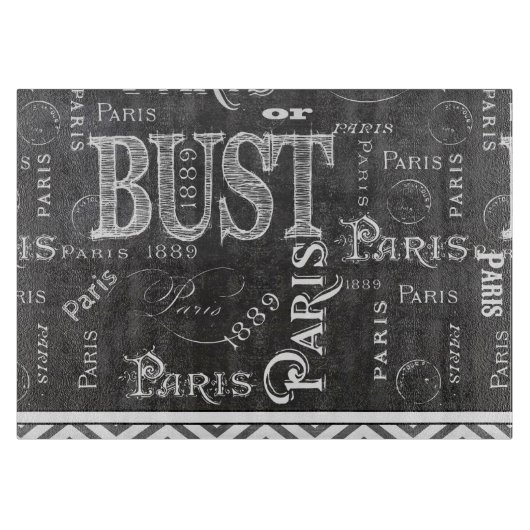 Planche À Découper Typographie Calligraphie Paris France Tour Eiffel (Devant)