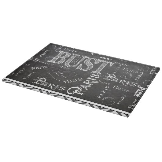 Planche À Découper Typographie Calligraphie Paris France Tour Eiffel (Coin)