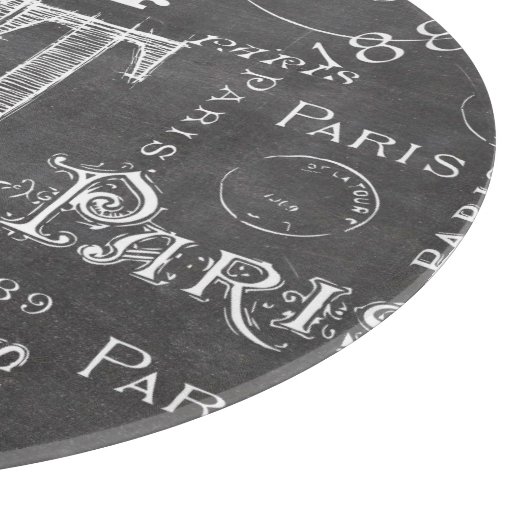 Planche À Découper Typographie Calligraphie Paris France Tour Eiffel (Coin)