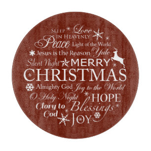 Planche À Découper Typographie de mots de Noël