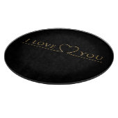 Planche À Découper Typographie dorée I Love You (Coin)