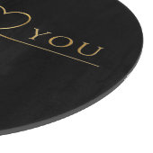 Planche À Découper Typographie dorée I Love You (Coin)