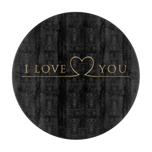Planche À Découper Typographie dorée I Love You (Devant)
