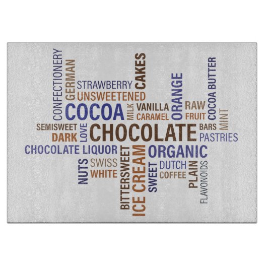 Planche À Découper Typographie du chocolat (Devant)