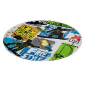 Planche À Découper Typographie du snowboard : Arrière - plan d'Extrem (Coin)