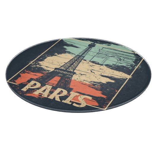 Planche À Découper Typographie parisienne : affiche Eiffel abstraite. (Coin)