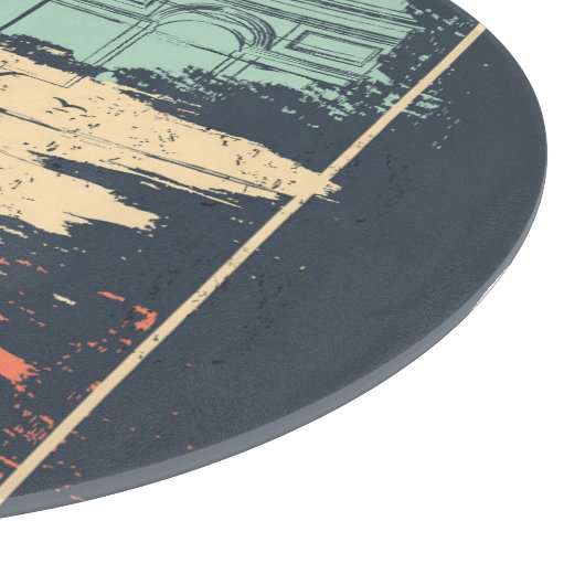 Planche À Découper Typographie parisienne : affiche Eiffel abstraite. (Coin)