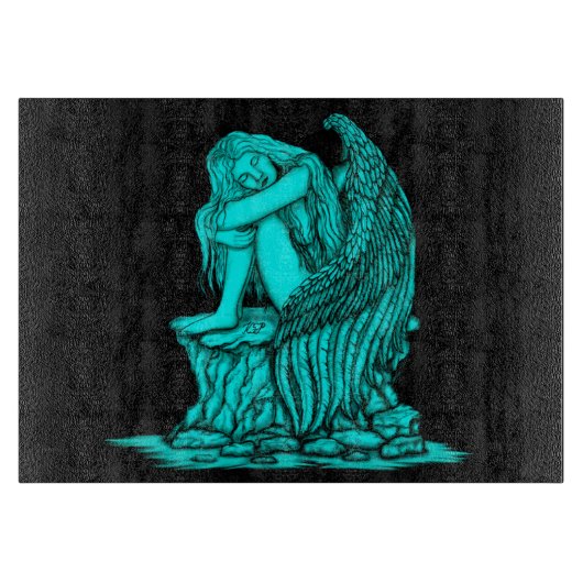 Planche À Découper Un ange endormi sur la pierre (Devant)