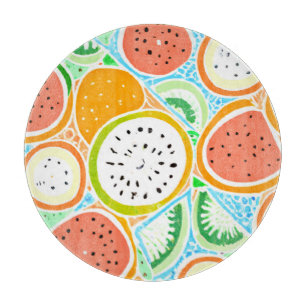 Planche À Découper Un Art de Motifs Fruités Colorés