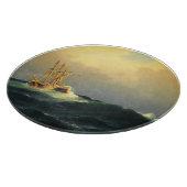 Planche À Découper Un bateau à vapeur dans une tempête dans l'océan A (Coin)