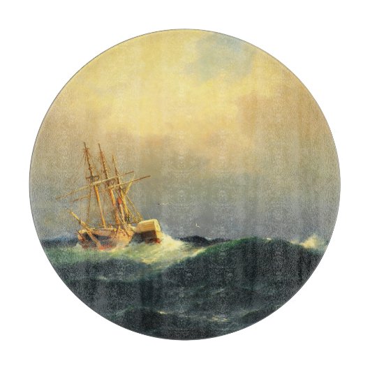 Planche À Découper Un bateau à vapeur dans une tempête dans l'océan A (Devant)