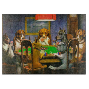 Planche À Découper Un chien dans le besoin Chiens jouant au poker Cas