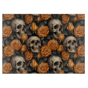 Planche À Découper Un crâne et une série Rose 11