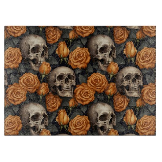 Planche À Découper Un crâne et une série Rose 11 (Devant)