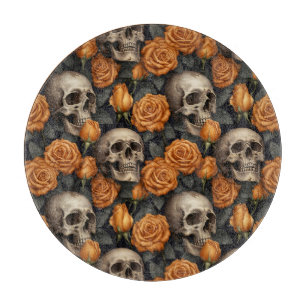 Planche À Découper Un crâne et une série Rose 11