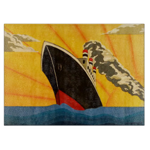 Planche À Découper Un hachoir en verre de bateau élégant d'art déc