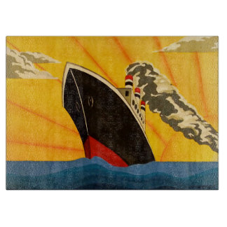 Planche À Découper Un hachoir en verre de bateau élégant d'art déco