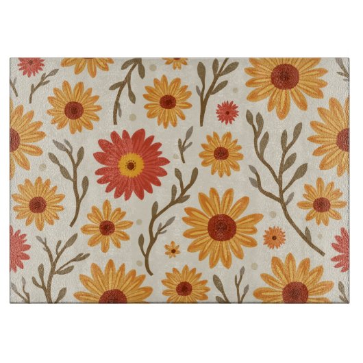 Planche À Découper Un plat qui commence par des fleurs vives (Devant)