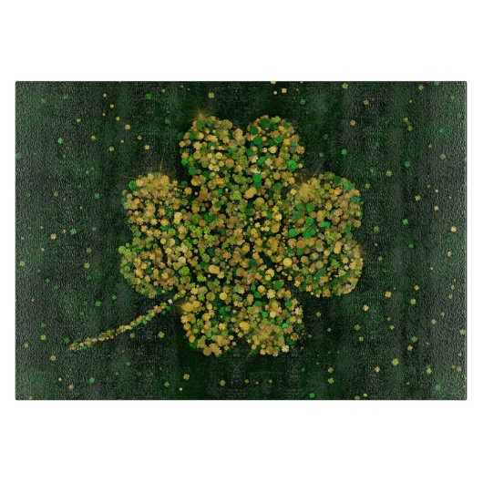 Planche À Découper Un Shamrock irlandais à quatre feuilles de trèfle  (Devant)