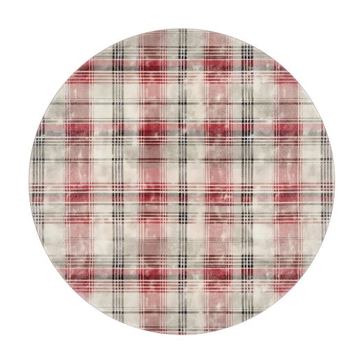 Planche À Découper Un Tartan de Noël Floral Design série #15 (Devant)