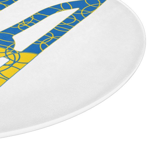 Planche À Découper Un trident ukrainien texturé drapeau d'Ukraine cou (Coin)