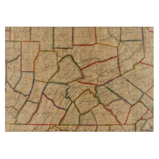 Planche À Découper Une carte de l'état de la Pennsylvanie (Devant)