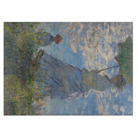 Planche À Découper Une femme avec un parasol | Paysage français (Devant)