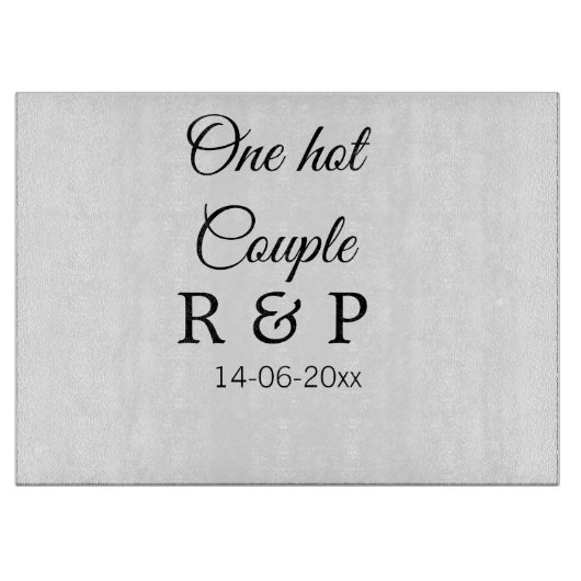 Planche À Découper Une lettre initiale de nom de couple chaud date te (Devant)