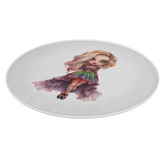 Planche À Découper Une mignonne fille Halloween collection de design  (Coin)