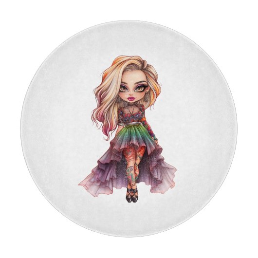 Planche À Découper Une mignonne fille Halloween collection de design  (Devant)