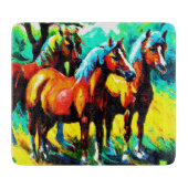 Planche À Découper Une pièce d'art Cheval brillante et joyeuse. Comma (Devant)