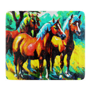 Planche À Découper Une pièce d'art Cheval brillante et joyeuse. Comma