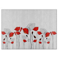 Une rangée de pavots rouges