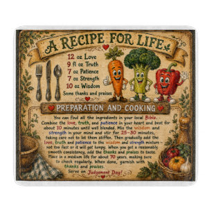Planche À Découper Une Recette pour la Vie Drôle Verre Inspirant